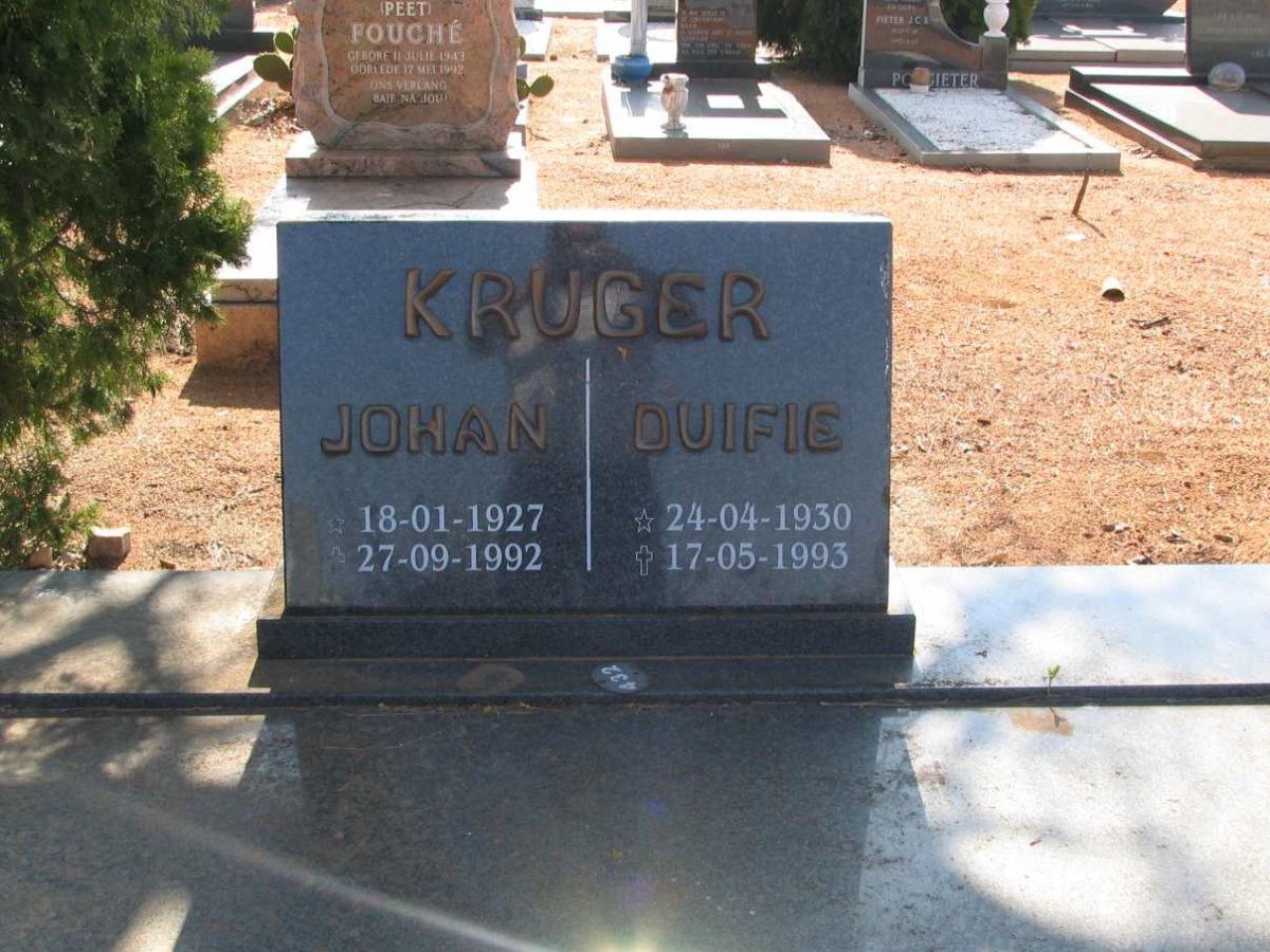 KRUGER Johan 1927-1992 &amp; Duifie 1930-1993