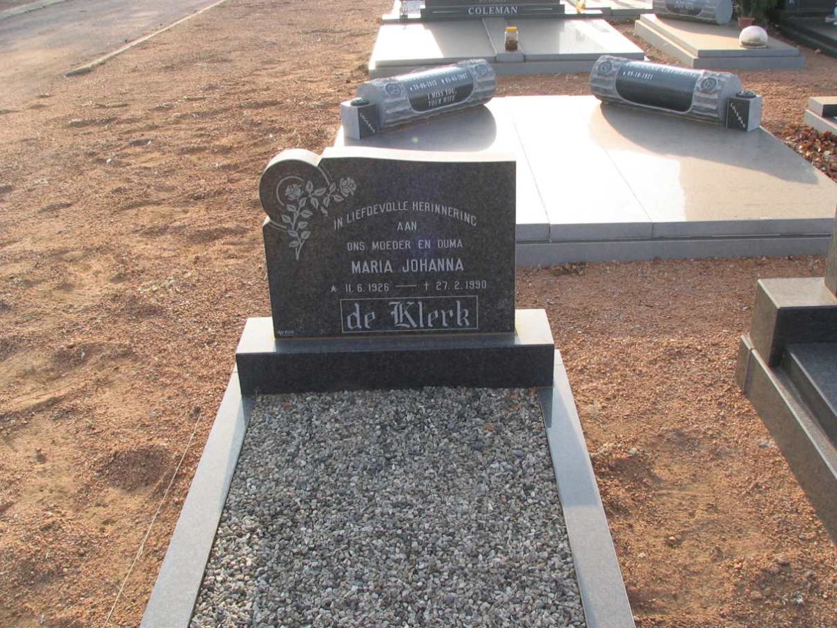 KLERK Maria Johanna, de 1926-1990