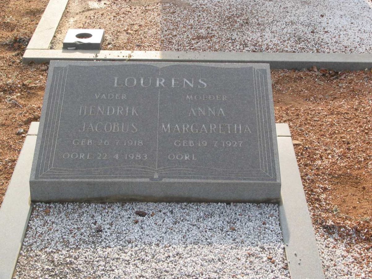 LOURENS Hendrik Jacobus 1918-1983 &amp; Anna Margaretha 1927-