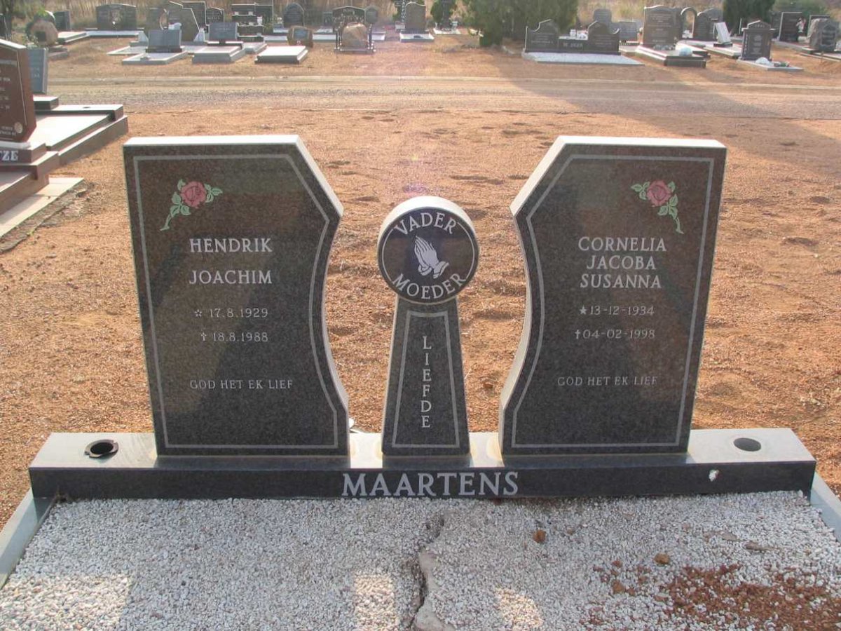 MAARTENS Hendrik Joachim 1929-1988 &amp; Cornelia Jacoba Susanna 1934-1998