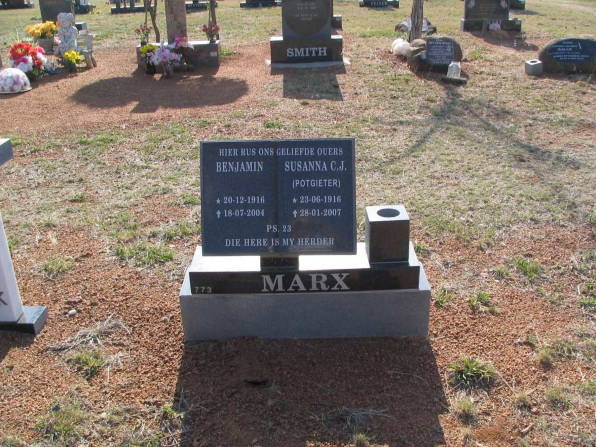 MARX Benjamin 1918-2004 &amp; Susanna C.J. POTGIETER 1916-2007