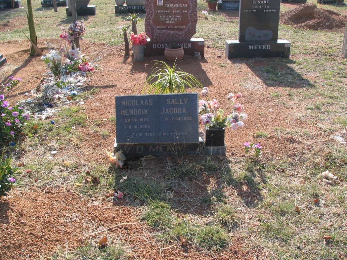 MERWE Nicolaas Hendrik, v.d. 1926-2004 &amp; Sally Jacoba 1932--
