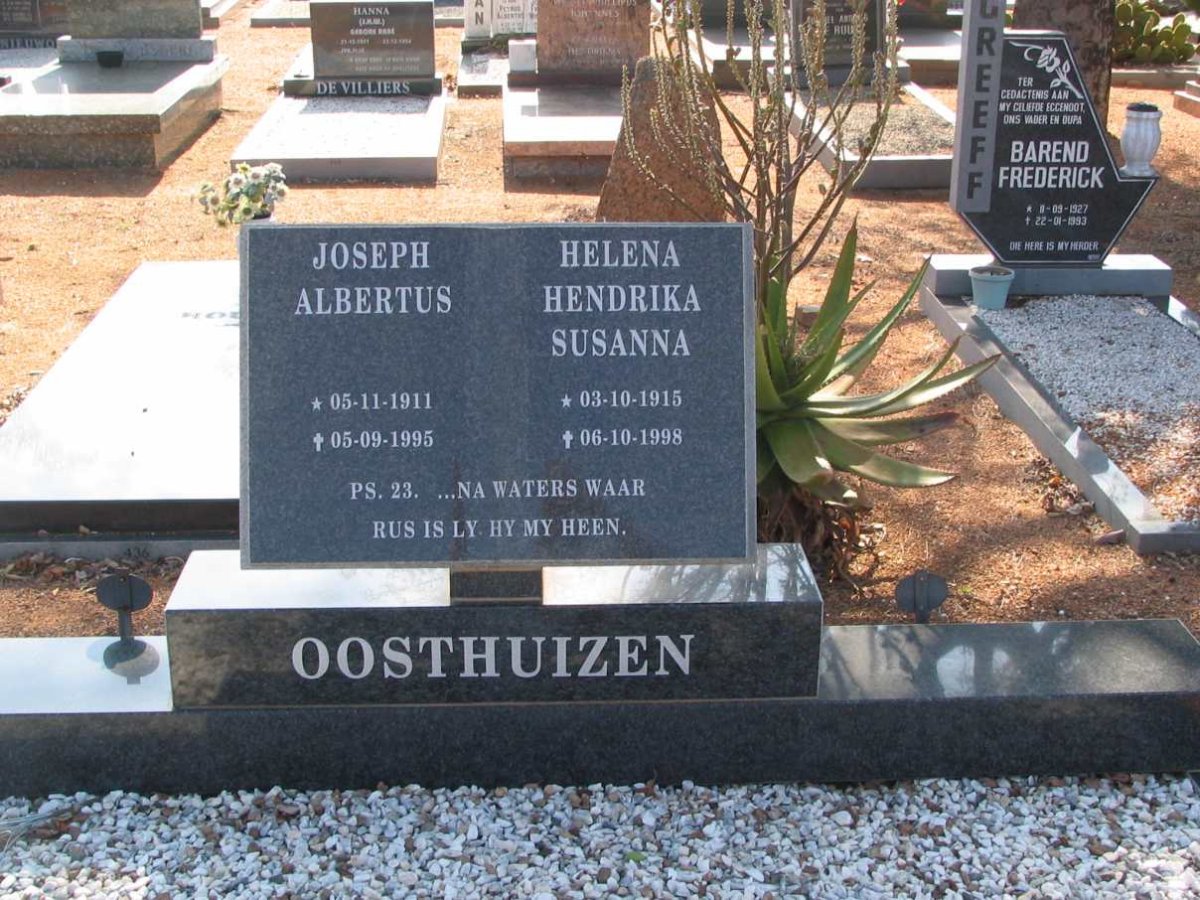 OOSTHUIZEN Joseph Albertus 1911-1995 &amp; Helena Hendrika Susanna 1915-1998