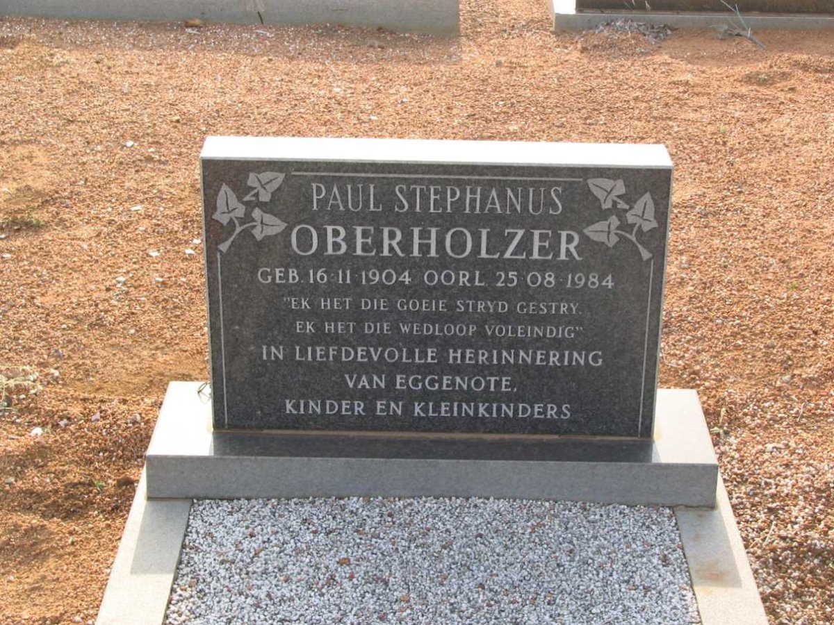 OBERHOLZER Paul Stephanus 1904-1984