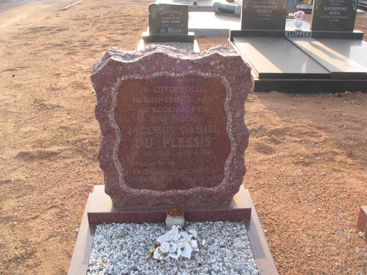 PLESSIS Jacobus Daniel, du 1920-1991