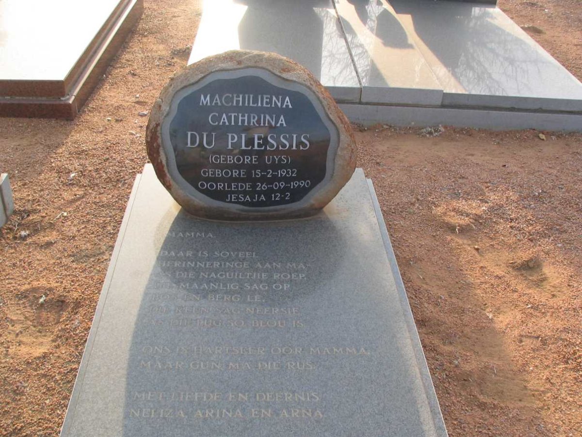 PLESSIS Machiliena Cathrina, du nee UYS 1932-1990
