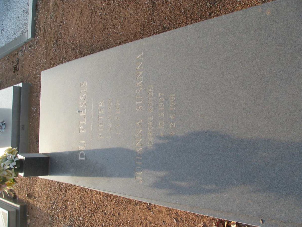 PLESSIS Pieter, du &amp; Johanna Susanna KOTZE 1937-1991