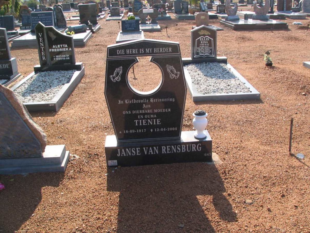 RENSBURG Tienie, Janse van 1917-2004