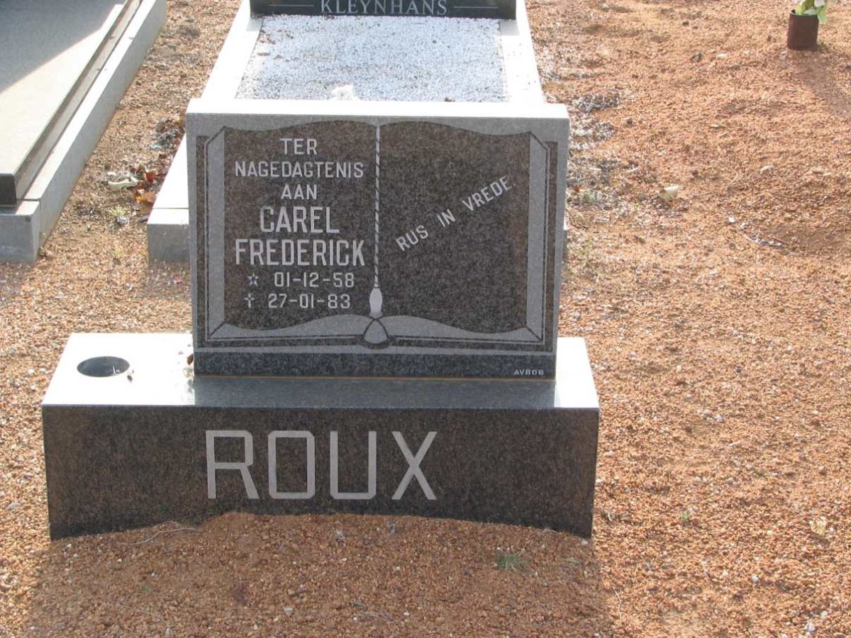 ROUX Carel Frederick 1958-1983