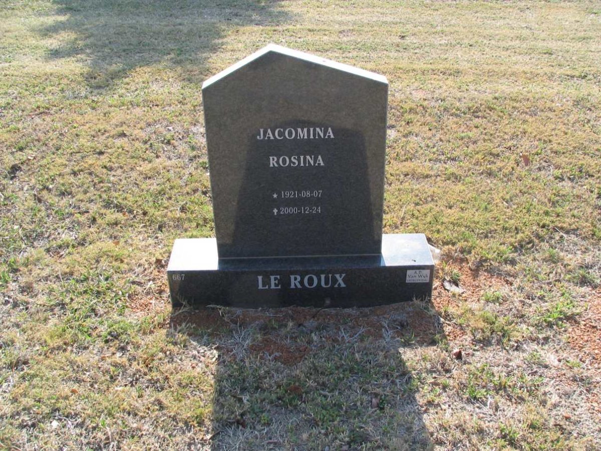 ROUX Jacomina Rosina, le 1921-2000