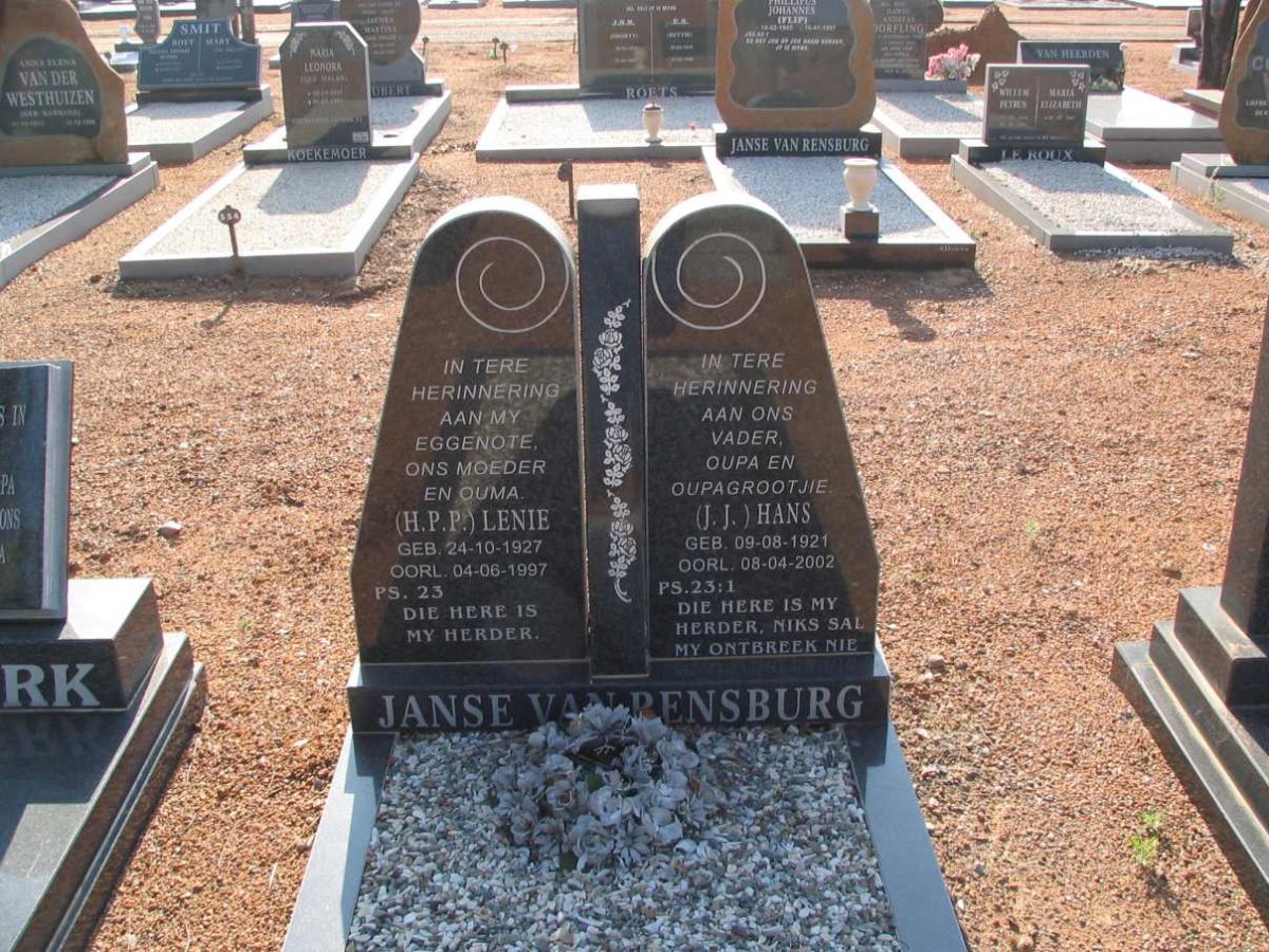 RENSBURG J.J., Janse van 1921-2002 &amp; H.P.P. 1927-1997