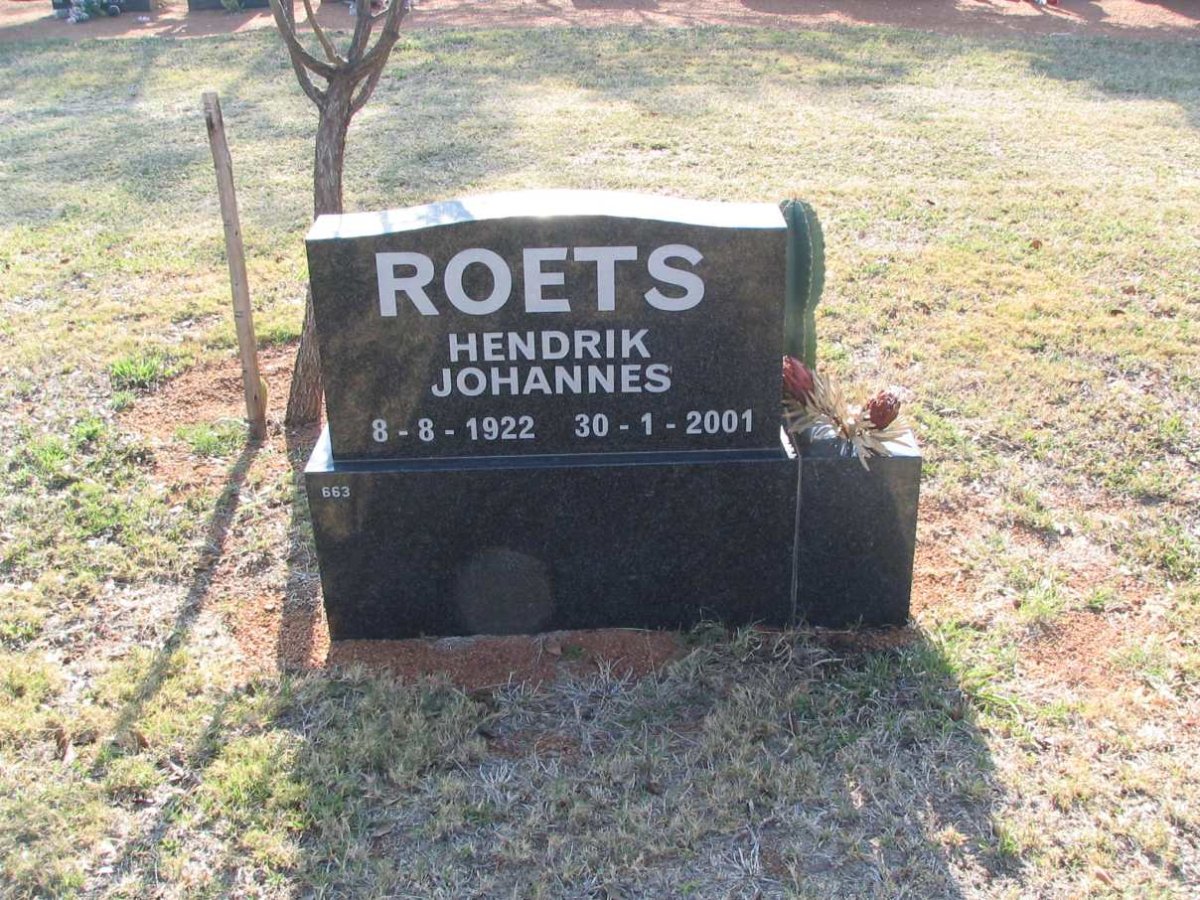 ROETS Hendrik Johannes 1922-2001