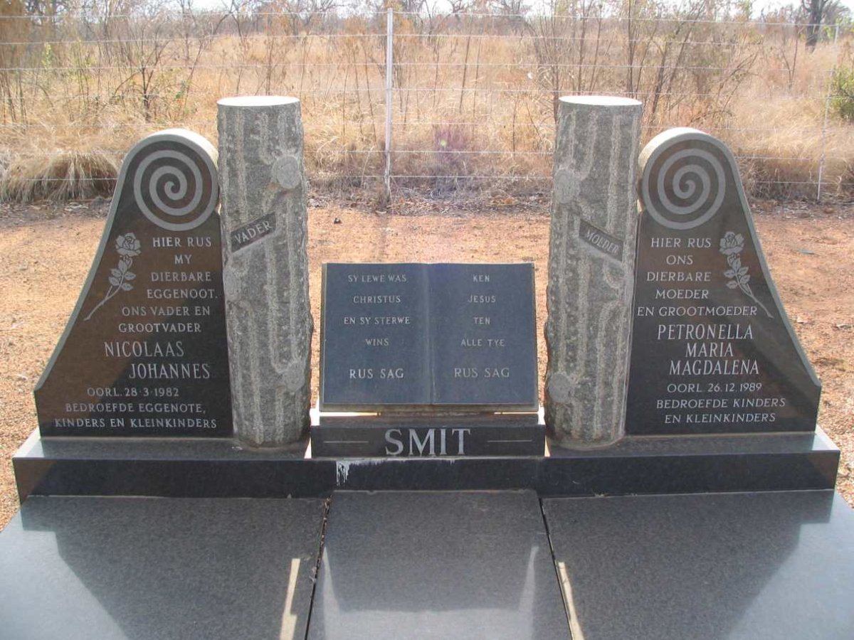 SMIT Nicolaas Johannes -1982 &amp; Petronella Maria Magdalena -1989