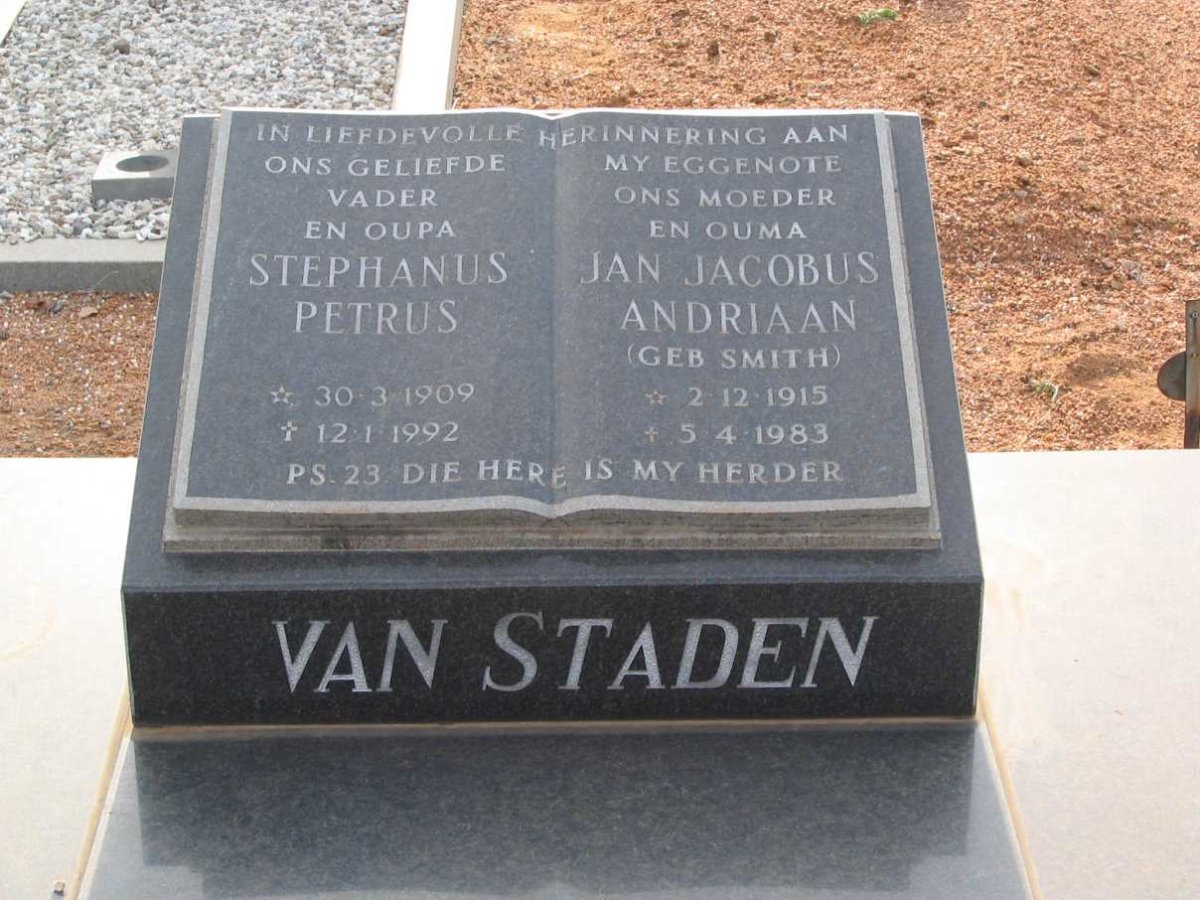 STADEN Stephanus Petrus, van 1909-1992 &amp; Jan Jacobus Adriaan SMITH 1915-1983