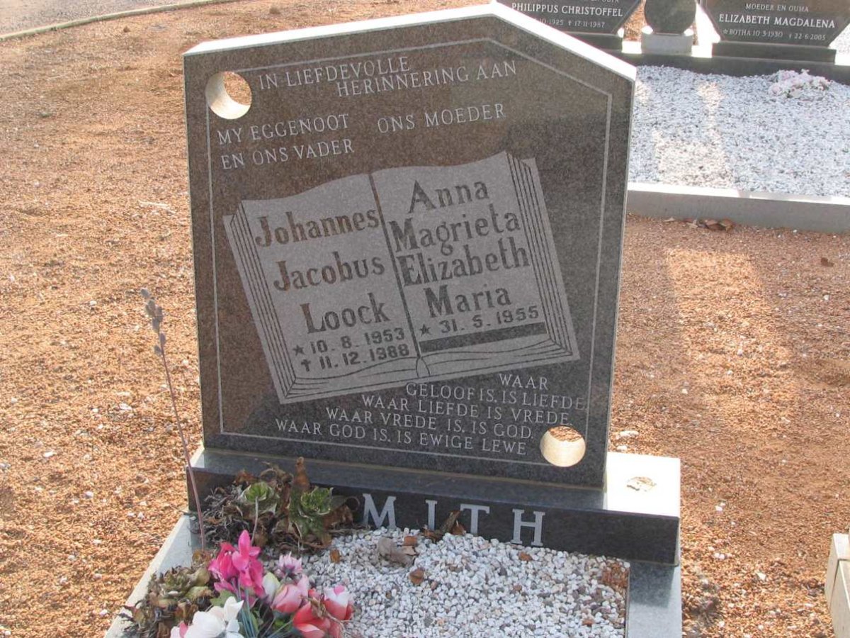 SMITH Johannes Jacobus Loock 1953-1988 &amp; Anna Magrieta Elizabeth Maria 1955-