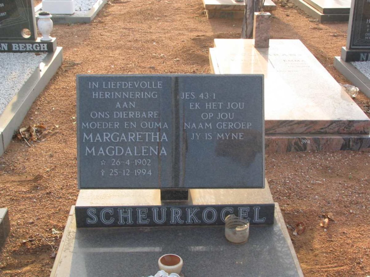 SCHEURKOGEL Margaretha Magdalena 1902-1994