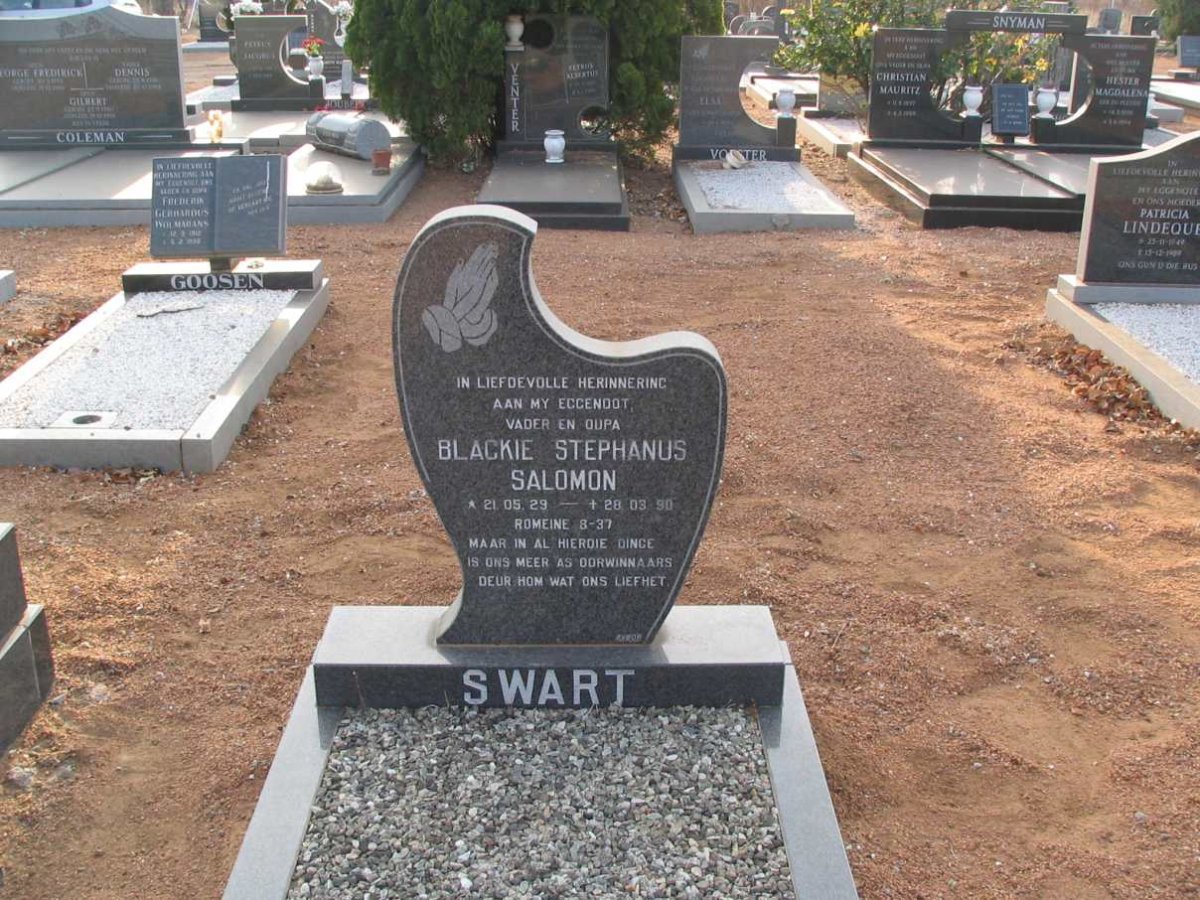 SWART Blackie Stephanus Salomon 1929-1990