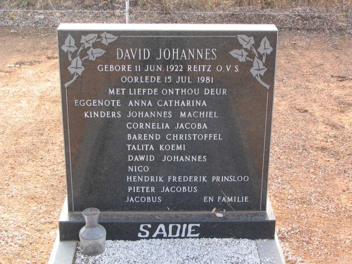 SADIE David Johannes 1922-1981