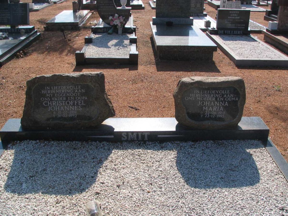 SMIT Christoffel Johannes 1919-1993 &amp; Johanna Maria 1918-1995