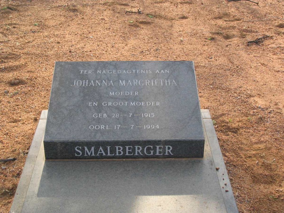 SMALBERGER Johanna Margrietha 1915-1994