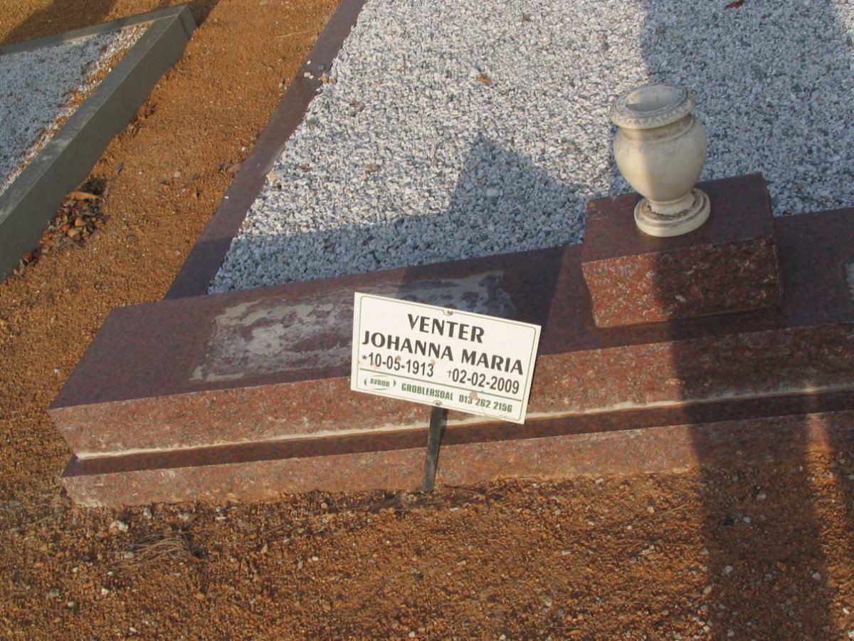 VENTER Johanna Maria 1913-2009