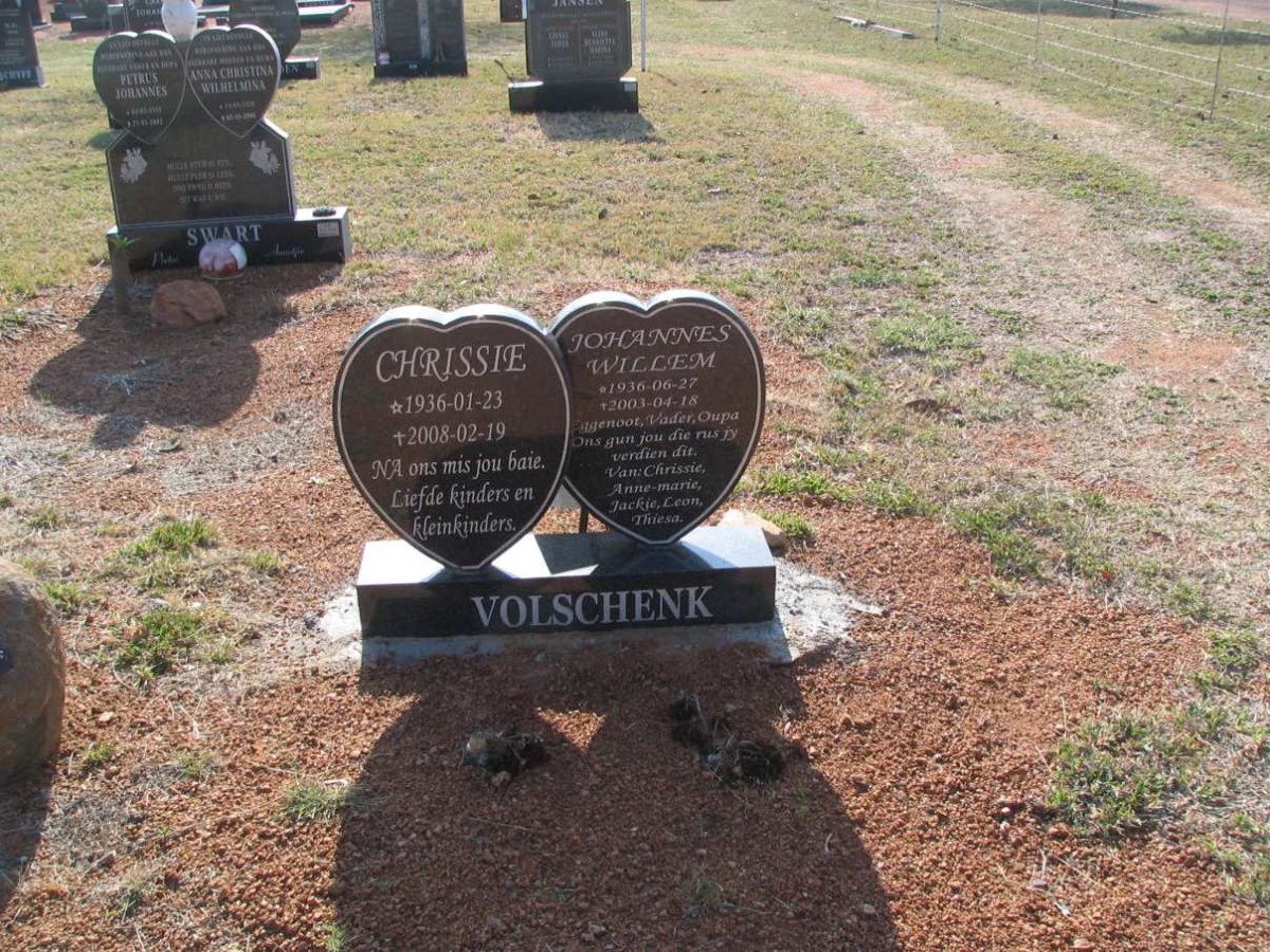 VOSLSCHENK Johannes Willem 1936-2003 &amp; Chrissie 1936-2008