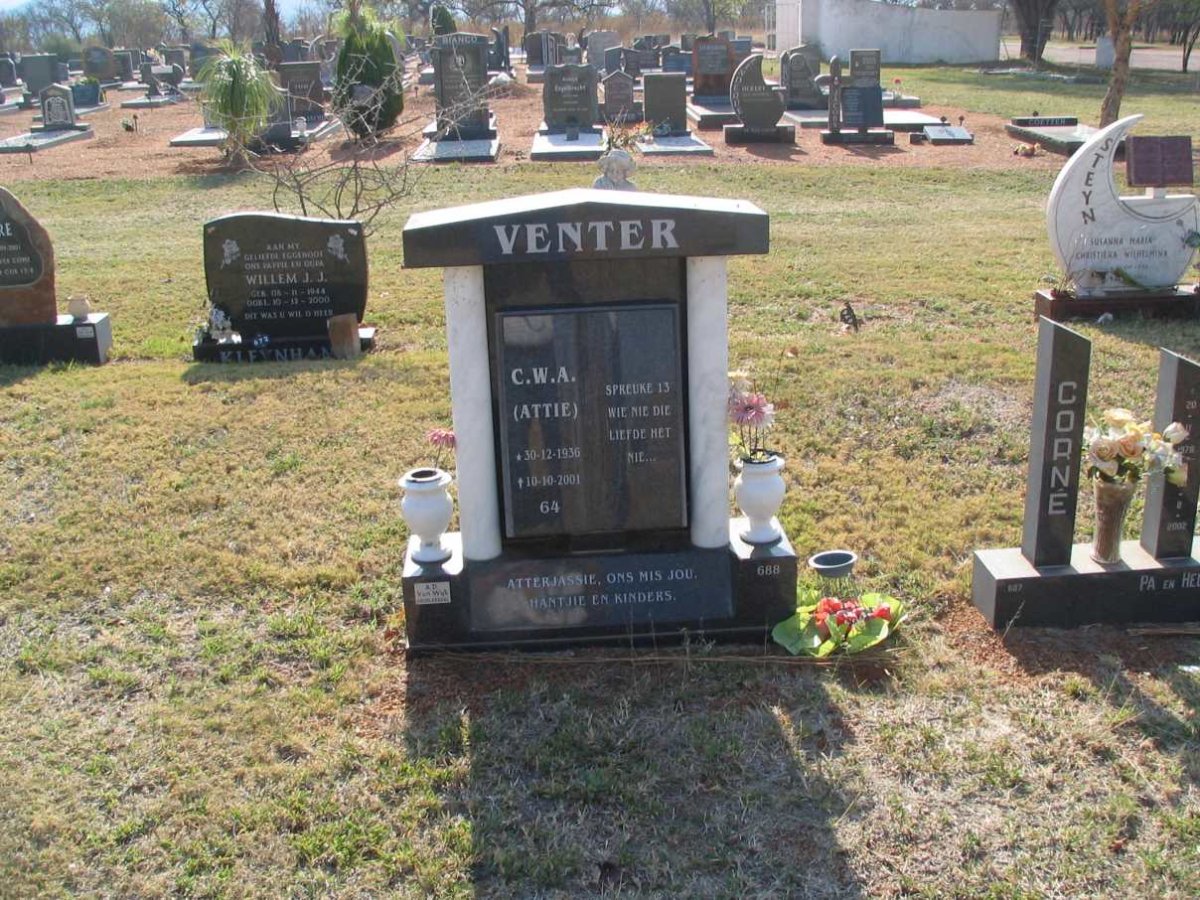 VENTER C.W.A. 1936-2001