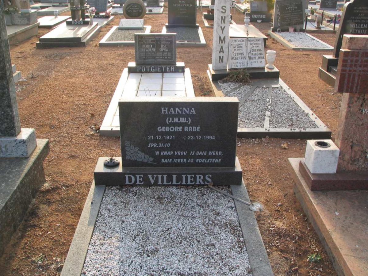 VILLIERS J.H.W., de 1921-1994