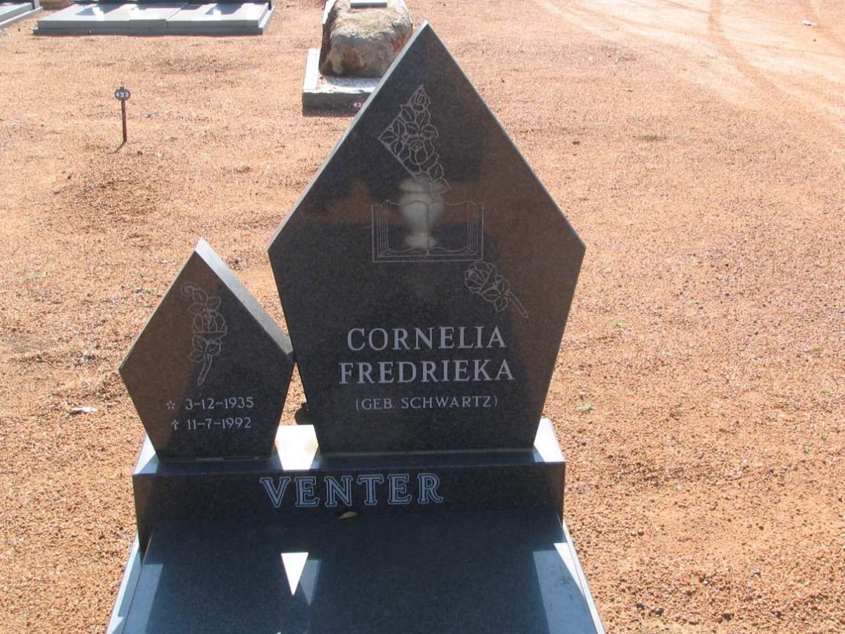 VENTER Cornelia Fredrieka nee SCHWARTZ 1935-1992