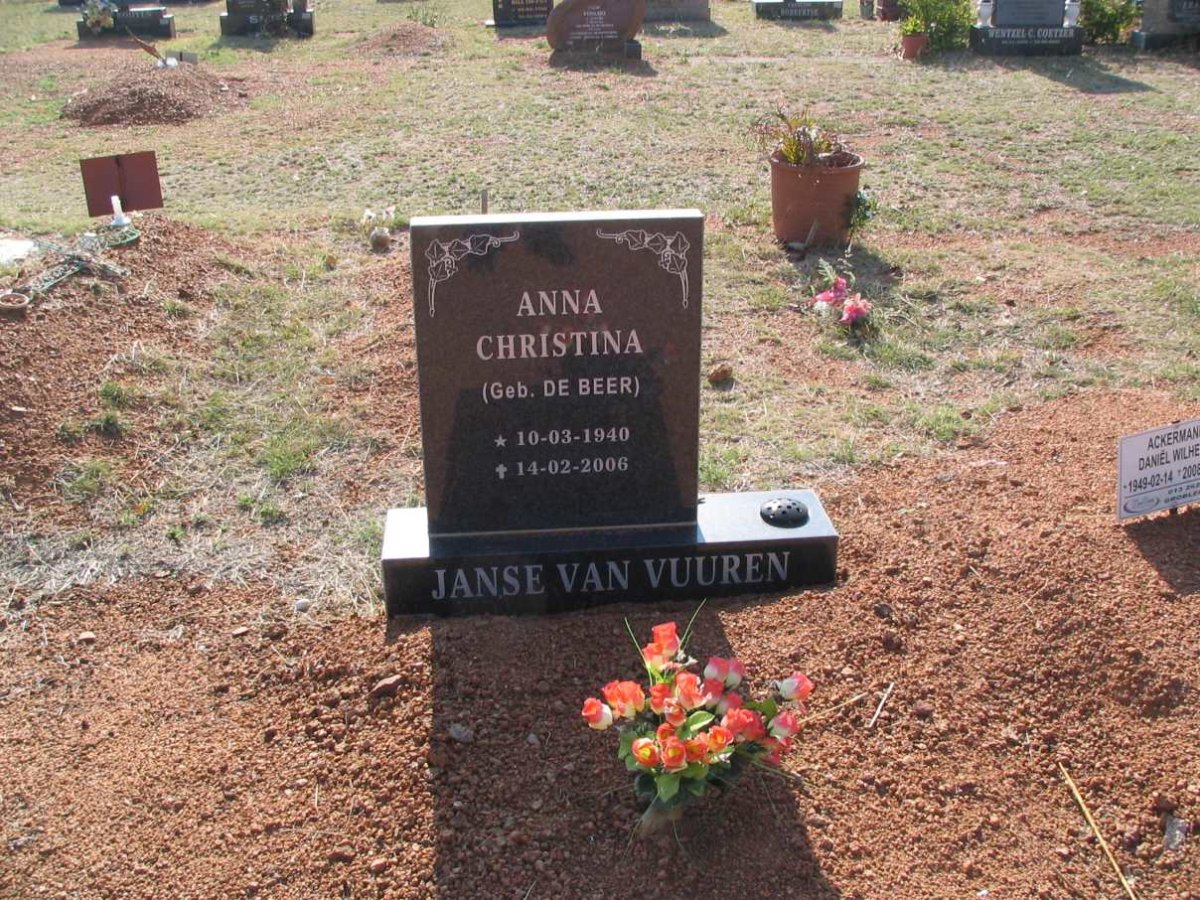 VUUREN Anna Christina, Janse van nee DE BEER 1940-2006