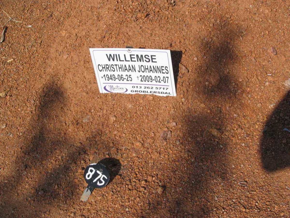WILLEMSE Christiaan Johannes 1949-2009