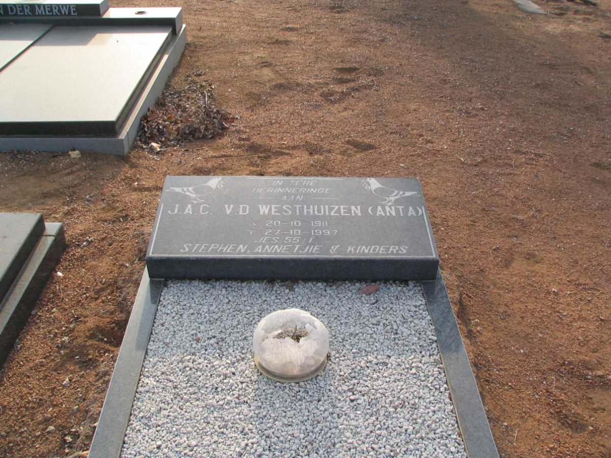 WESTHUIZEN J.A.C., v.d. 1911-1997