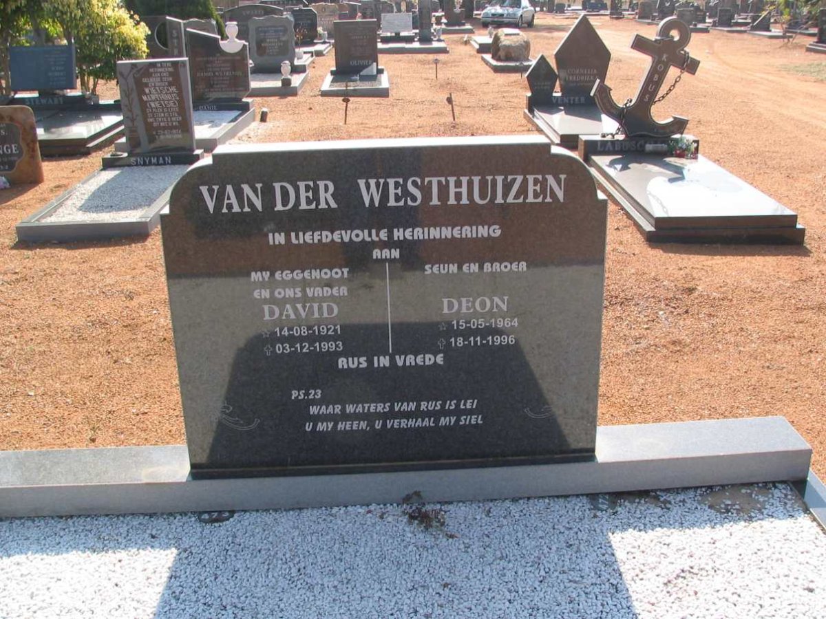 WESTHUIZEN David, van der 1921-1993 :: VAN DER WESTHUIZEN Deon 1964-1996