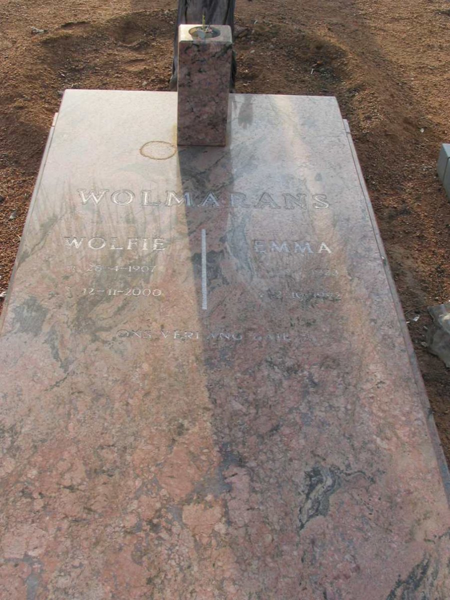 WOLMARANS Wolfie 1907-2000 &amp; Emma 1923-