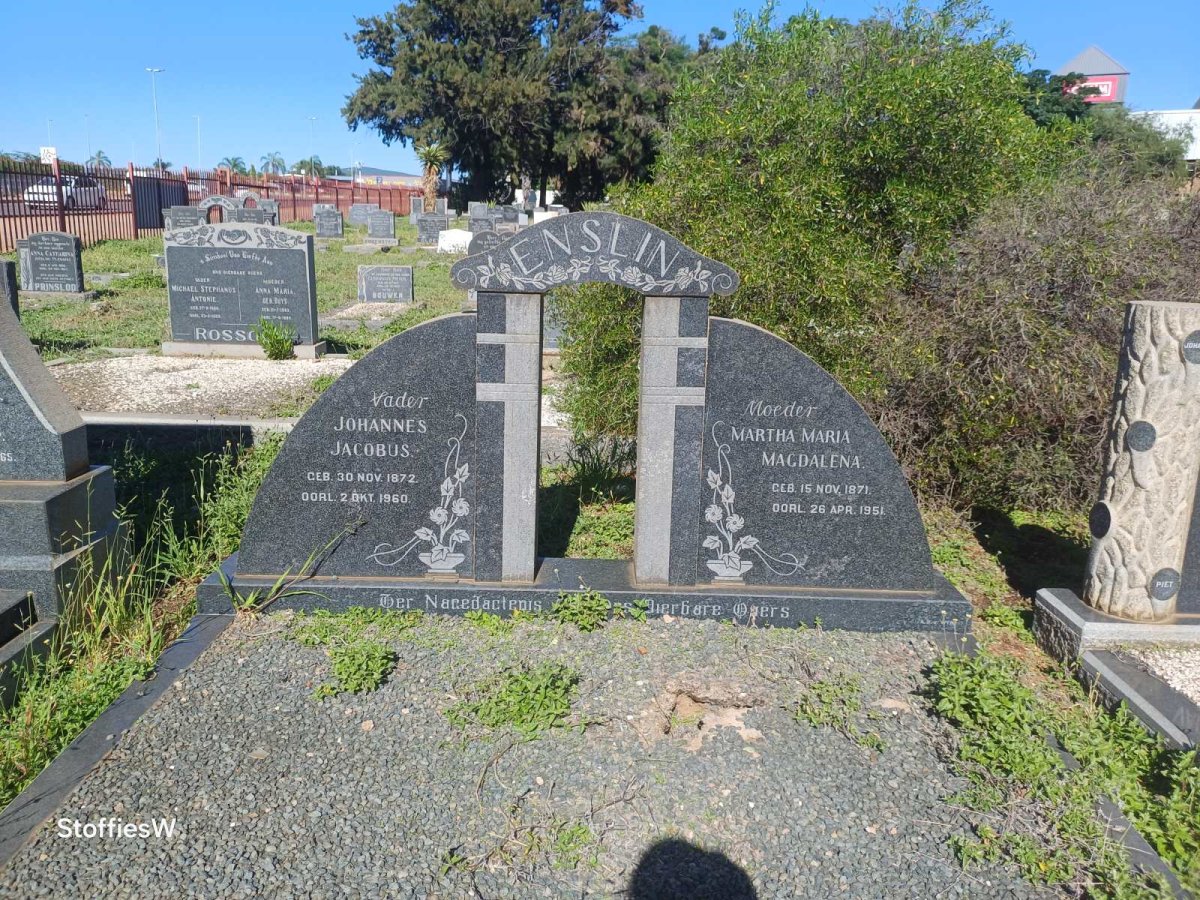 ENSLIN Johannes Jacobus 1872-1960 & Martha Maria Magdalena 1871-1951