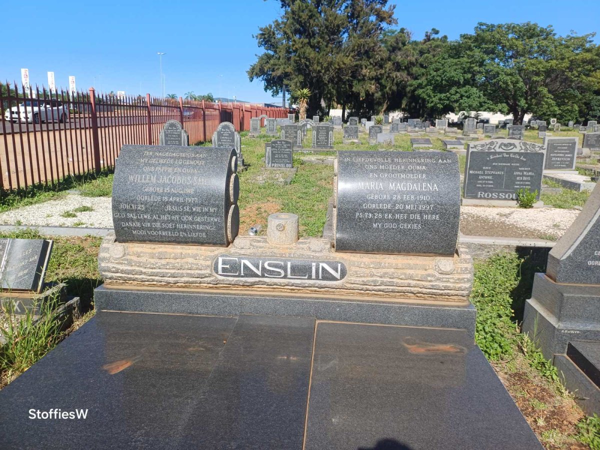 ENSLIN Willem Jacobus Smit 1912-1977 & Maria Magdalena 1910-1997