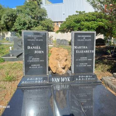 WYK Daniel John, van 1935-2010 & Martha Elizabeth 1935-2020