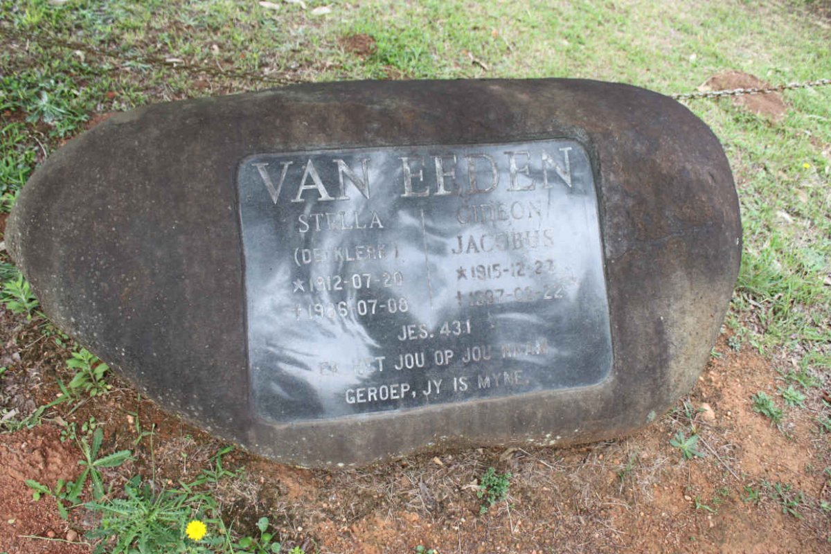 EEDEN Gideon Jacobus, van 1915-1997 &amp; Stella DE KLERK 1912-1986