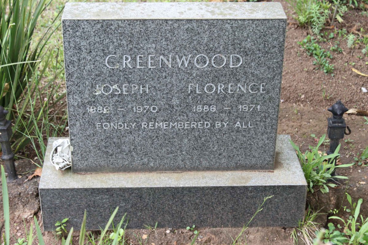 GREENWOOD Joseph 1882-1970 &amp; Florence 1886-1971