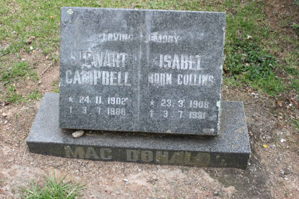 MACDONALD Stewart Campbell 1902-1988 &amp; Isabel COLLINS 1908-1991
