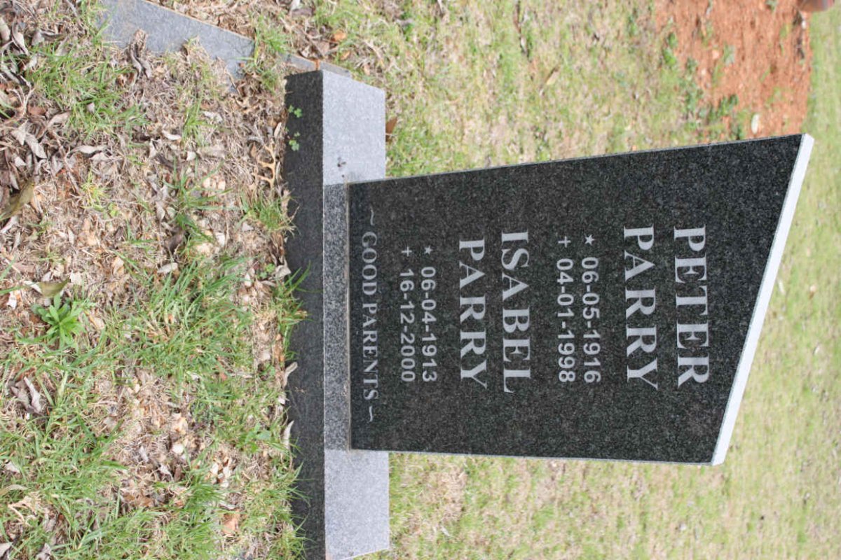 PARRY Peter 1916-1998 &amp; Isabel 1913-2000