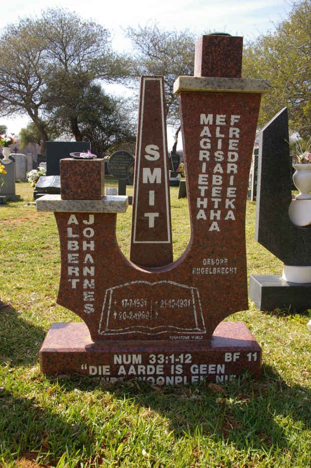 SMIT Albert Johannes 1931-1999 &amp; Magrietha Elisabetha Fredrieka ENGELBRECHT 1931-