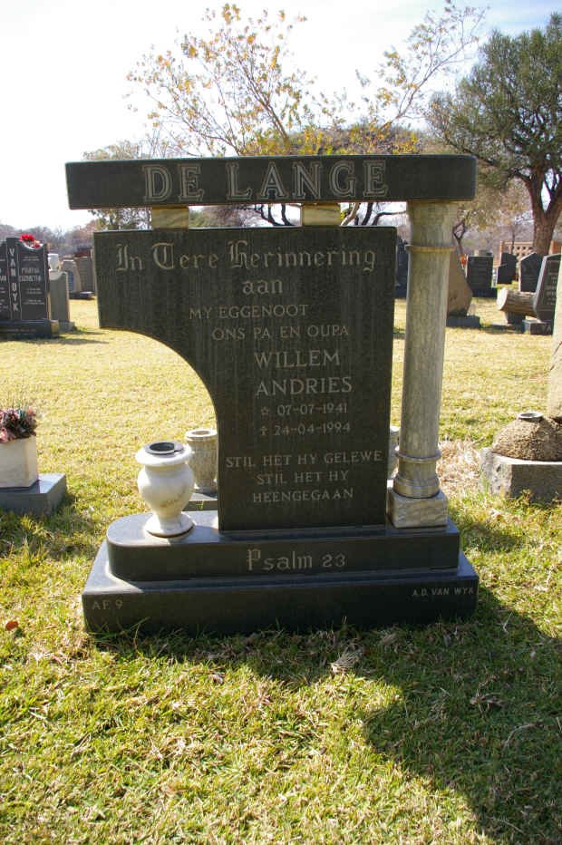 LANGE Willem Andries, de 1941-1994