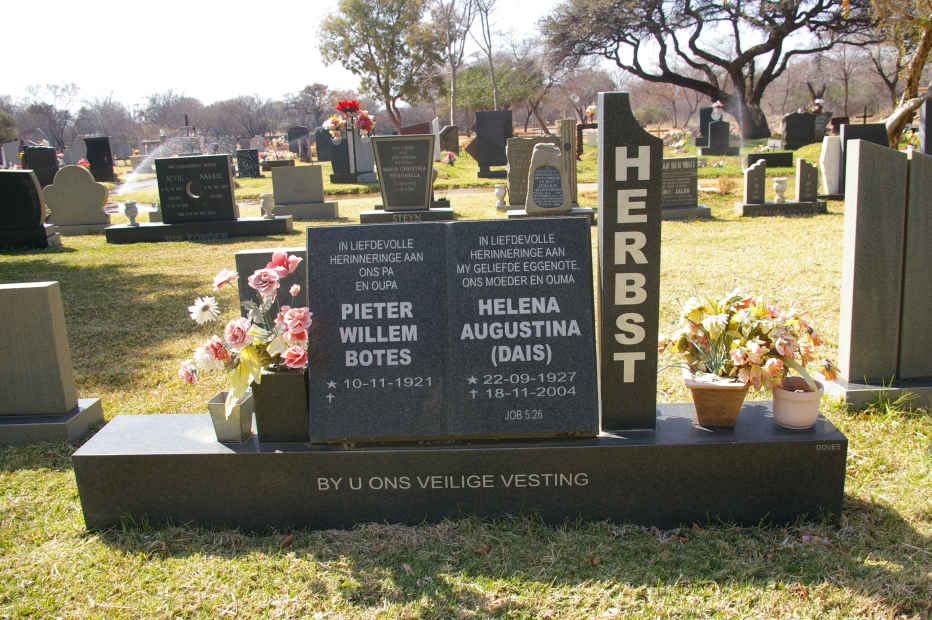 HERBST Pieter Willem Botes 1921- &amp; Helena Augustina DAIS 1927-2004