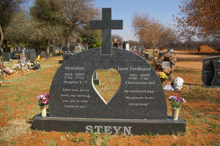 STEYN Leon Ferdinand 1921-2009 &amp; Henriëtta 1925-2007