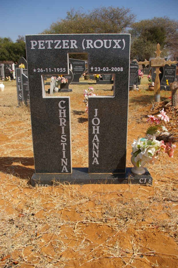 PETZER Christina Johanna nee ROUX 1955-2008