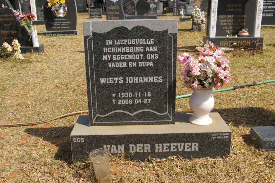 HEEVER Wiets Johannes, van der 1930-2006