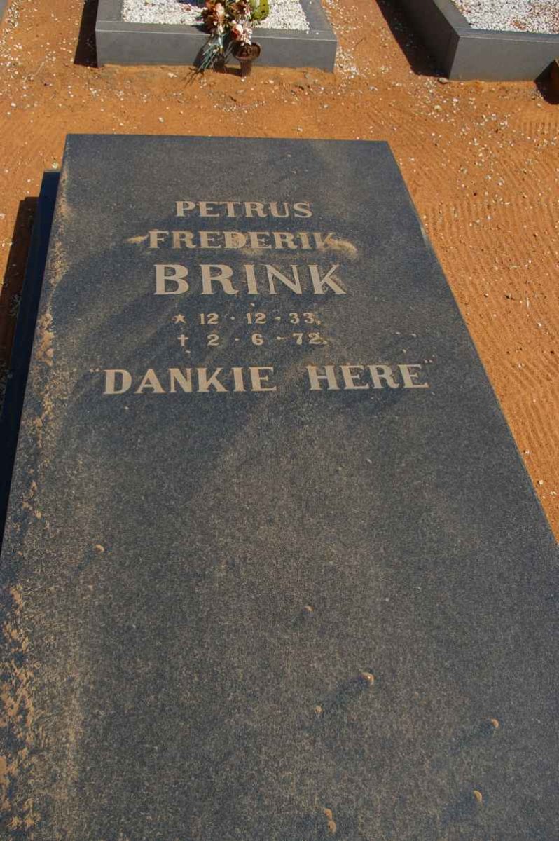 BRINK Petrus Frederik 1933-1972
