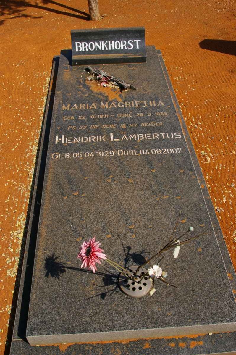 BRONKHORST Hendrik Lambertus 1929-2007 &amp; Maria Magrietha 1921?-1990?