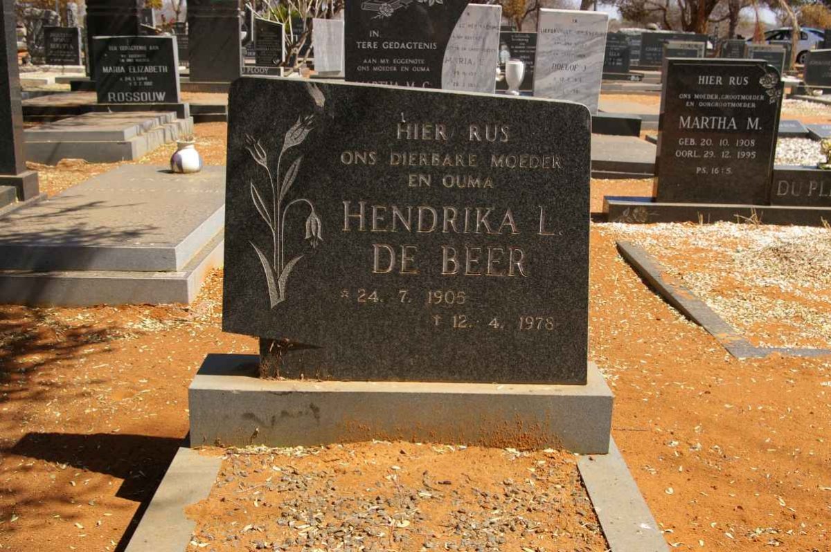 BEER Hendrika L., de 1905-1978